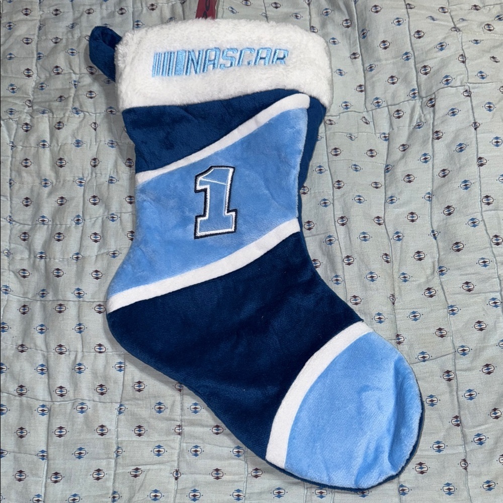NASCAR Blue and White Stocking with Number 1